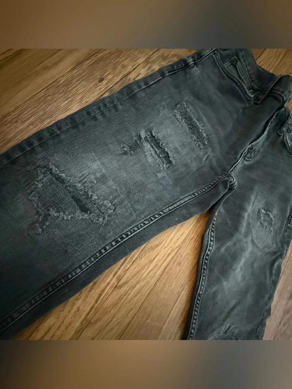 Old Navy Men's Washed Charcoal Skinny Distressed Jeans size 29x30